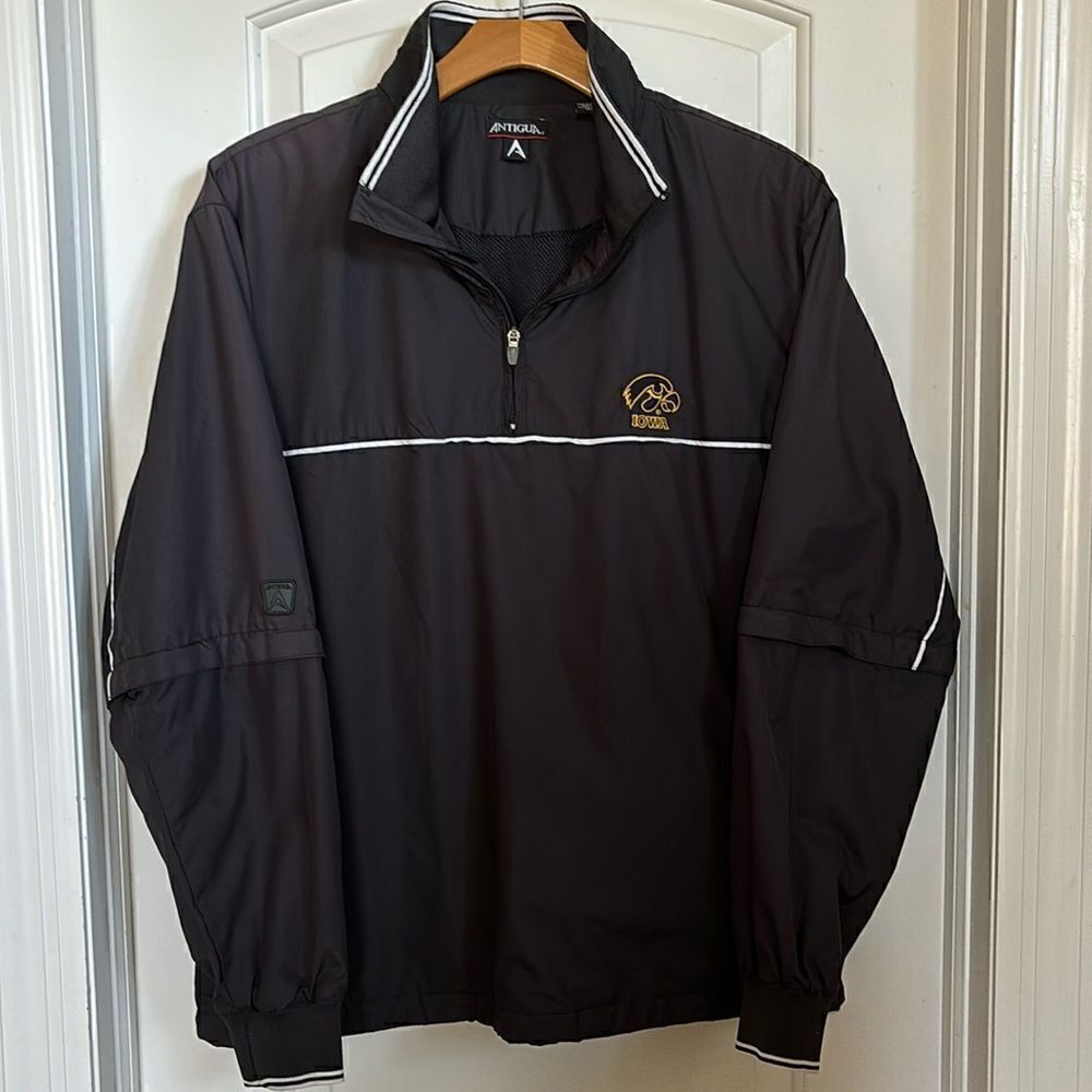 Iowa Hawkeyes Coat quarter Zip Tailgate Windbreaker Jacket Mens Large